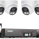 LongPlus 12MP 8CH Home Security Camera System, 4Pcs Wired PoE IP Cameras System Outdoor with Person/Vehicle Detection, 12MP 8CH NVR with 2TB HDD for 24-7 Recording, LP12ME84D1