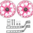 Universal Bicycle Training Wheels - Adjustable Stabiliser Support Wheels for Kids (Pink)