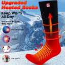 Heated Socks for Men Women Electric Rechargeable Battery Powered Heated Socks,Winter Warm Heated Thermal Insulated Socks for Outdoor Sports Climbing Hiking Hunting Skiing