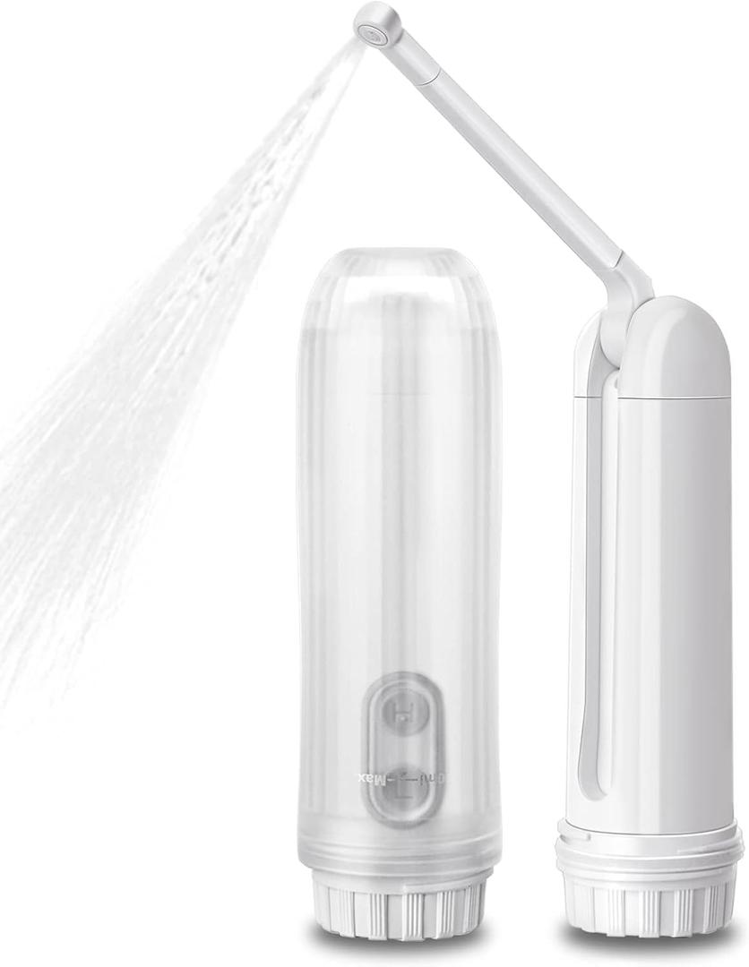ISENXI Portable Bidet for Travel & Toilet Use - Handheld Bidet with Adjustable Nozzle, Electric Bidet, Reusable & Compact Design - Ideal for Postpartum Care, Baby, Elderly, Camping (White)