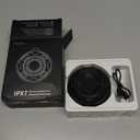 Bluetooth Shower Speaker, Wireless Bluetooth 5.3, HD Sound, Portable Speaker with Suction Cup/Hook, IPX7 Waterproof, with LED Light/Time Display, for Bathroom/Outdoor/Party/Beach/Kayak/Gift (Dark-Black)