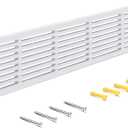 Colingmill 1 Pcs Decorative Return Air Vent Cover 35.5 x 8.5 x 3/4 Inch (34x6 Duct Opening) White MDF Modern Farmhouse Wall Vent Grille High Airflow Cold Air Return HVAC Cover for Wall Baseboard
