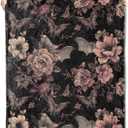 Gothic Blanket, Floral and Bat Flannel Throw Blankets,Soft Warm Lightweight Cozy Plush Halloween Goth Throws for Bedroom Sofa Home Decor Gifts for Women Girls 50"x60" (Color180)