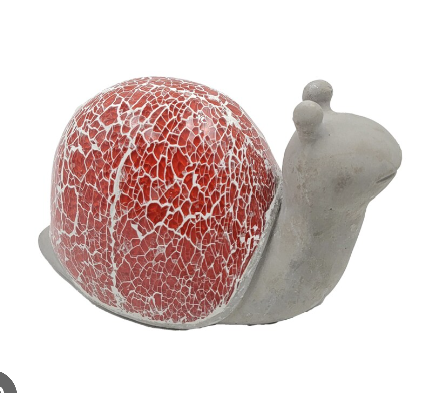 HD Designs Outdoors Mosaic Snail Statue - Red