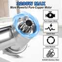 Electric Meat Grinder, [3200W Max] Meat Grinder Heavy Duty for Home Use, Sausage Stuffer with 2 Blades, 4 Grinding Plates, 3 Sausage Tubes, Kibbe Kit, Stainless Steel (Black)