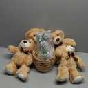 Amyhill 4 Sets Bear Baby Shower Centerpieces Baby Shower Table Decorations with Bears Wooden Crates Bamboo Baskets Artificial Flowers for Birthday Wedding Gender Reveal Party(Cute)