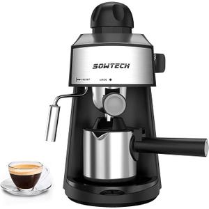 Espresso Machine 3.5 Bar 4 Cup Espresso Maker Cappuccino Latte Machine with Steam Milk Frother and Pot
