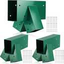 Duraaamo 3 Pcs Heavy Duty Swing Set Bracket Kit  3 A-Frame Hardware for DIY Outdoor Playground, Includes 2 Main Brackets & 1 Middle Bracket(Green)