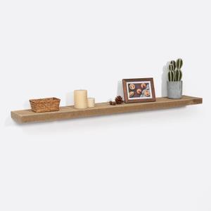 FLYJOE Floating Shelves - 8" Deep Rustic Reclaimed Barnwood Wall Hanging Shelves with Invisible Heavy-Duty Metal Bracket - Wall Mounted - Farmhouse Style - 48 inches, Distressed Natural, 48inches-1p