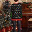 BesserBay Girls Boys Unisex Ugly Christmas Sweater Long Sleeve Crewneck 3D Graphic Printed Sweatshirt Black Dinosaur 14 Years