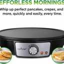 Nutrichef Electric Crepe Maker Pan & Griddle | 12 Inch Nonstick Cooktop | LED Indicators & Adjustable Temperature Control | Includes Spatula, Batter Spreader | Cooks Crepes, Roti & Pancakes
