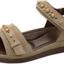UBFEN Womens Flat Sandals with Adjustable Back Strap, Arch Support