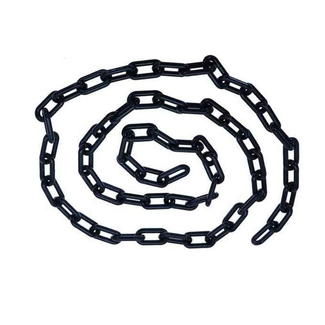 Plastic Chain Barriers Link Warning Safety Barrier Parking Space Plastic Chains for Decorative Garden Fence 5mx10mm Black