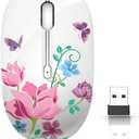 JUHOO Wireless Mouse with Nano Receiver for PC, Laptop, Notebook, Computer, MacBook, Less Noise, Portable Mobile Optical Mice, Butterfly