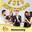15 Pcs Homecoming Decorations 2025 Homecoming Banner HOCO Sign 16 Inch Foil Balloons Banner for High School Dance Party 2025 Welcome Back to School Supplies Graduation Party Cheers(Gold)