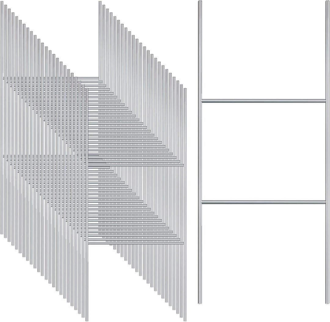 Gtongoko 25 Pack H Frame Yard Sign Stakes Metal, 16.5" x 7" Heavy Duty 9 Gauge Yard Sign Stands for Advertising Board, H Stakes for Custom Garage Sale Sign