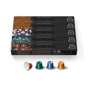 Nespresso Capsules Original Line, Morning Lungo Blends Variety Pack, Mild to Medium to Dark Roast Coffee, 50-Count Coffee Pods (EXP 06/30/26)