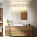 PRESDE 4-Light LED Vanity Light for Bathroom Brushed Nickel Bathroom Light Fixtures Over Mirror Modern Bath Wall Lighting Dimmable 5CCT