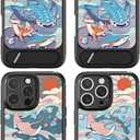 Bouvardia for iPhone 16 Pro Max Case - Multi-Scenario Kickstand & Ocean Whale Shark Pattern - Compatible with Magsafe - Aesthetic Cute Design for Women and Girls