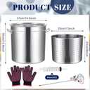 Geetery Stainless Steel Seafood Boil Pot with Basket, Stock Pot with Strainer Turkey Fryer Crab Crawfish Lobster Boil Pot with Injector Thermometer and High Temperature Resistant Gloves Kit (36.9 Qt)
