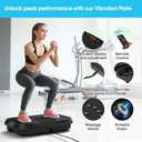 SoftGym Vibration Plate Exercise Machine for Lymphatic Drainage,Power Vibrate Stand Shake Board 450 Lbs Capacity Whole Body Workout Waver with Fitness Resistance Bands Weight Loss Gifts for Women Men