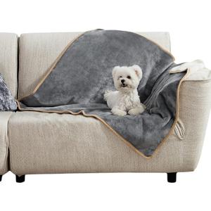 Bedsure Waterproof Dog Blankets for Medium Dogs Washable - Medium Cat Blanket for Couch Protection, Sherpa Fleece Puppy Blanket, Soft Plush Reversible Throw Furniture Protector, 30"X40", Grey