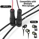 60 Pack Low Voltage Waterproof Replacement Landscape Light Cable Connector 12-20 Gauge Wire Connectors for Landscape Lighting PathLights Outdoor