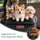 Dog Booster Car Seat for Small/Medium Dogs, VIVASNIFF 6 Inches Memory Foam Elevated Dog Pet Car Bed up to 100 lbs with 2 Safety Belts, Leakproof, Detachable and Washable (Black).