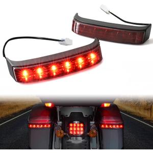 VEISUTOR LED Saddlebag Housing Tail Lights Run Brake Turn Signal Lights Lamps for Harley Touring Street Road Glide CVO Electra Glide Ultra Classic Ultra Limited CVO 2014-2022 (2PCS, Red Lens)