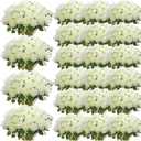 Riceshoot 500 Pcs Artificial Silk Roses Flowers with Long Stem Bridal Wedding Bouquet Realistic Floral Bulks for Garden Home Party Gifts Favor Decoration(White)