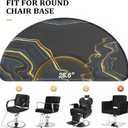 OmySalon 3ft. x5ft. Salon Anti Fatigue Mat for Hair Stylist, 5/8" Thick Barber Floor Mat with Round Cutout Under Styling Chair, Anti-Slip Design