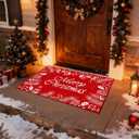 Red Christmas Rug 2'x3' - Soft Crystal Velvet Carpet with Non-Slip Dots, Anti-Curling & Anti-Fraying Edges, Stain-Resistant Floor Mat for Living Room, Bedroom, Under Christmas Tree