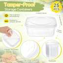25 Pack 8 oz Tamper Proof Clear Deli Containers with Lid Disposable Square Plastic Deli Sandwich Tiramisu Airtight Meal Container for Refrigerator Dishwasher Microwave Take out Kitchen