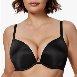 Wingslove Women's Push Up Bra Deep V Plunge Underwire T-Shirt Bra Multiway 2 Cups Up Size 34DD