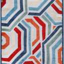 SUPERIOR Waimea Indoor Outdoor Area Rug, Perfect for Patio, Poolside, Backyard, Playroom, Kitchen, Bedroom, Dining Room, Entryway, Mudroom, Modern Geometric Floor Cover, 5' 6" x 8', Multicolor