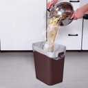 Plastic Trash Can Waste Basket Bin - 3.5 Gallon - for Office, Home, Bathroom, Kitchen, Dormitory - Brown