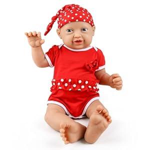 IVITA 16 inch Realistic Full Body Silicone Baby Dolls That Look Real, Soft Realistic Newborn Silicone Baby Dolls Gifts for Kids, Birthday Gifts - Girl