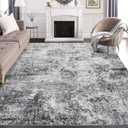 DMOYEST Area Rug Living Room Rugs - 9x12 Large Soft Indoor Neutral Modern Abstract Low Pile Washable Rug Carpet for Bedroom Dining Room Farmhouse Home Office - Grey