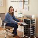 Homde Rolling Storage Drawer Cart: 8-Drawer Sort to Clear Desk & Dresser Clutter - Anti-Fall Smooth Glide Prevents Spill-Out During Daily Grab - Lockable Wheels Keep It Steady