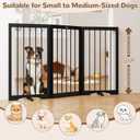 32" Extra Tall Freestanding Dog Gate, Foldable Pet Gate for Doorways Stairs Hallways, 3-Panel Dog Fence with Support Feet for Stability, Folding Puppy Gate Easy to Carry No Drilling 54"x32"