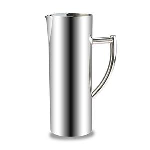 GWENBHMTOOL 47oz Stainless Steel Water Pitcher Cold Drinking Pitcher with Ice Guard Multifunctional Water Carafe for Home Hotel Restaurant