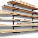 Bora Portamate Wood Organizer and Lumber Storage Metal Rack with 6-Level Wall Mount  Indoor and Outdoor Use, PBR-006B (Black)