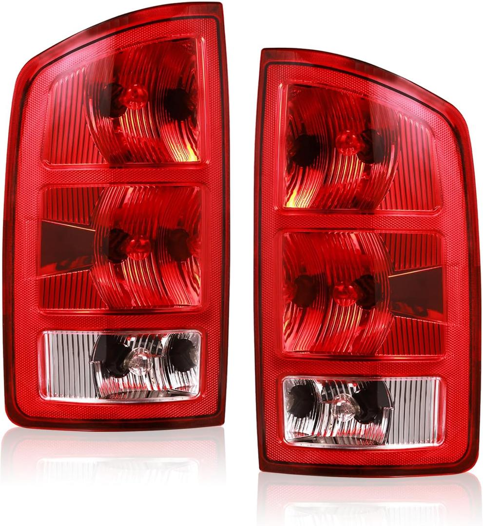 Boine Tail Light Compatible With 2002 2003 2004 2005 2006 Dodge Ram 1500 2500 3500 Rear Light Brake Lamps - Bulb and Harness Included Replaces CH2800147 CH2801147