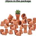 Riseuvo 32pcs 2" Small Mini Terracotta & Clay Pot Planter - Cactus Flower Nursery Terra Cotta Pots with Drainage, Perfect for Indoor/Outdoor Plants, Crafts