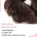 SEGO Human Hair Messy Bun Hairpieces Real Scrunchies Wavy Curly Tousled Updo Donut Chignon Ponytail Extensions for Women Girls-#02 Dark Brown