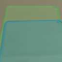 KVK Glow-in-The-Dark Silicone Placemat for Toddlers Kids Non-Slip Reusable Portable Baby Placemats for Restaurant & Home Stain-Proof Children Food Mats Eating Table Mat 2 Pack (Pale Green & Sky Blue)