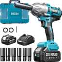 Seesii Impact Wrench 665 FT-LBS(900N.m) 3300IPM 1/2 Impact Gun High Torque Electric Impact Driver Cordless Impact Wrench with 21V 1x4.0Ah Battery 6 Sockets&Case for Home Car Tire Lug Nut Removal Tool