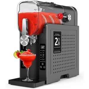 Slushie Machine for Home  70oz Frozen Drink Maker with 6 Presets, No Ice Needed, 360 Mixing, One-Touch Self-Cleaning, Ice Cream & Smoothie Machine for Margaritas, Frapps, Cocktails & More (Gray)