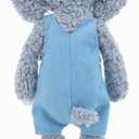 16" Soft Blue Elephant Stuffed Animals for Boys and Girls,Cuddly Knitted Dressed Stuffed Elephant Plush Toys for Newborn Babies and Kids,Great Gifts on Birthday,Christmas,Machine Washable