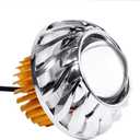 LED Motorcycle Headlights Bulb Motorcycle Headlight LED Projector Lens Single Halo Angel Devil Eye Spot Light Hi/Low Beam (white)